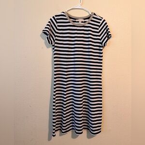 Michael Kors Striped T-Shirt Dress Size L | Black & White Stretch Knit